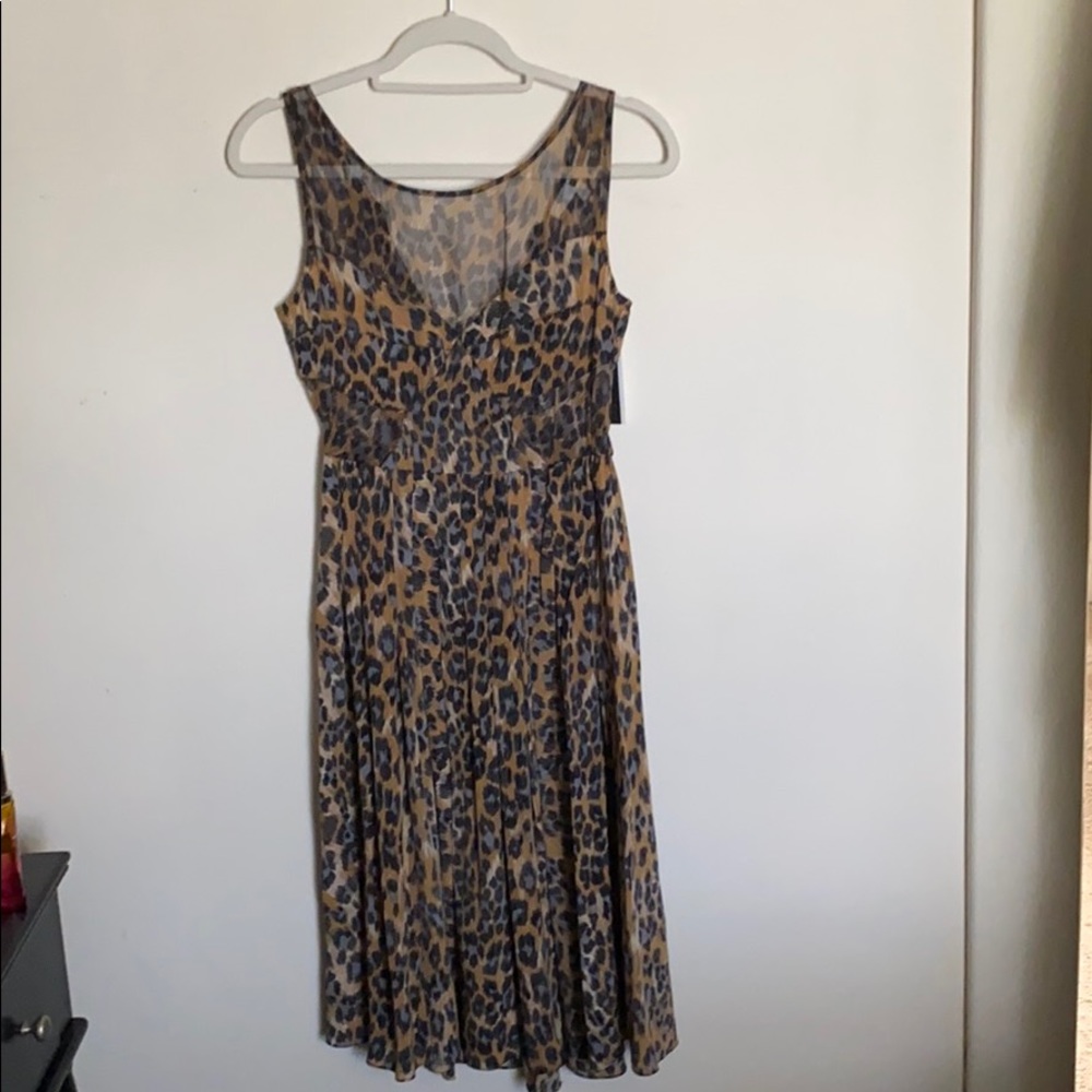 Tracy Reese Cheetah Pleated Dress